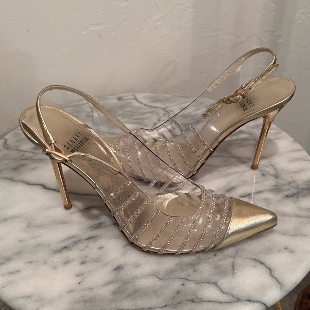 Stuart Weitzman Gold and Silver Heels